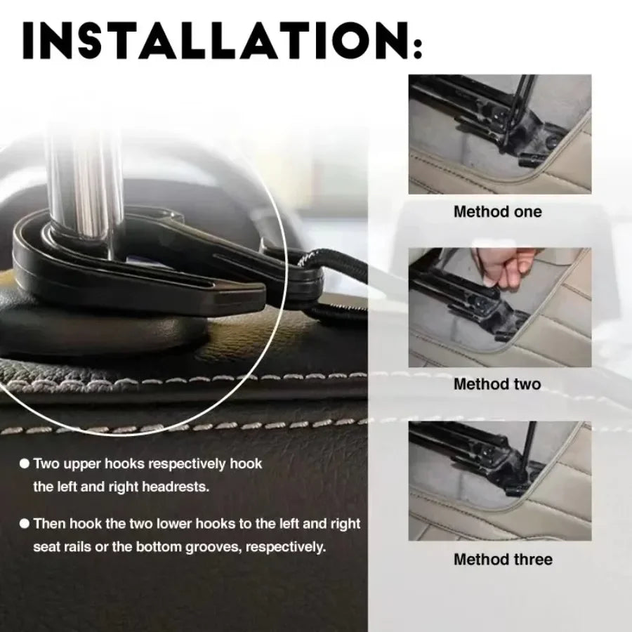Pet Car Barrier - Dog Barrier with Automatic Mesh, Storage Bag, Back Seat Guard, Safety Protector Mesh Net for Pets