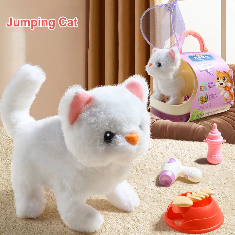2025 New 13PCS Cute Electronic Pet Cat Toy Children's Simulation Electric Plush Kitten Portable Children's Toy Gift