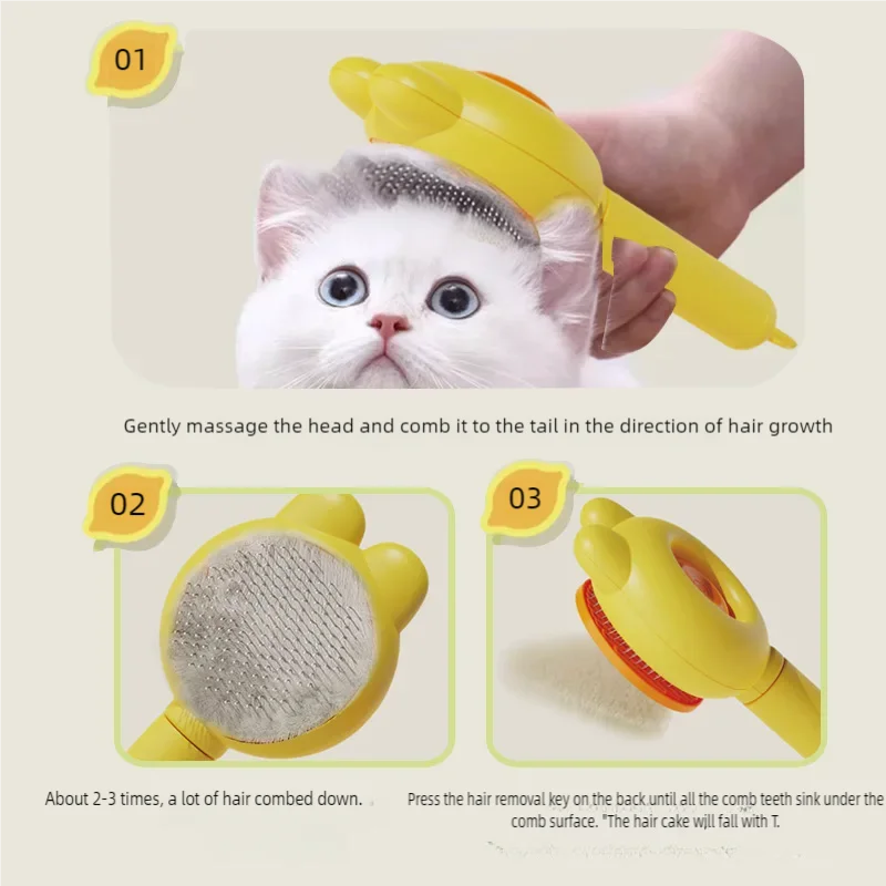 Pet Grooming Brush Hair Remover Cat Dog Self-Fall off Hair Cleaning Tool Pet Accessories