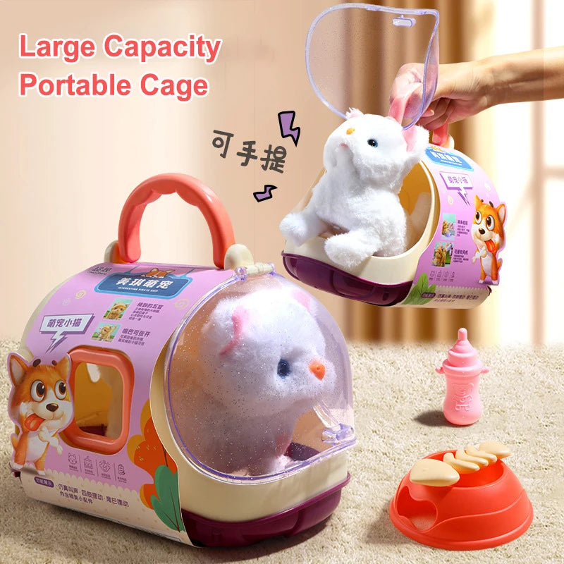 2025 New 13PCS Cute Electronic Pet Cat Toy Children's Simulation Electric Plush Kitten Portable Children's Toy Gift